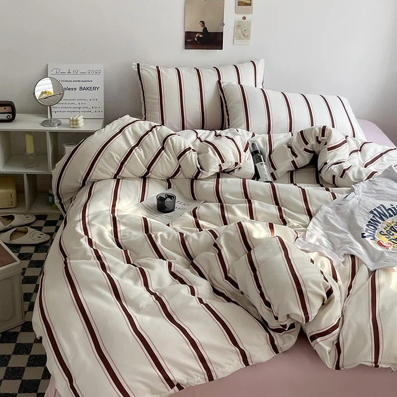Striped Duvet Cover Set with Pillowcases