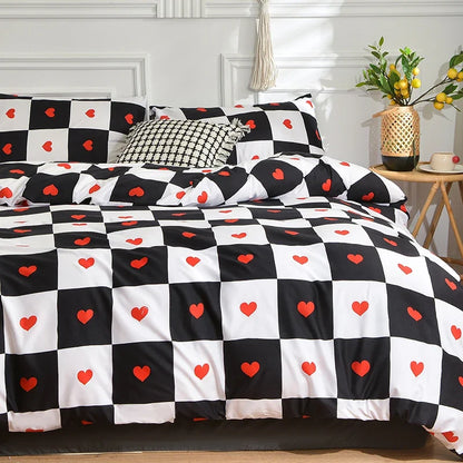 Black and White Duvet Cover Set with Pillowcases