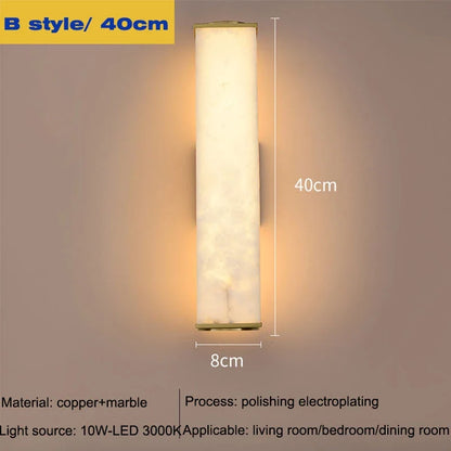 Marble and Copper LED Wall Sconce, Gold