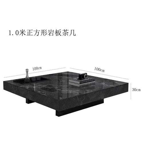 Marble Top Coffee Table, Stainless Steel Base