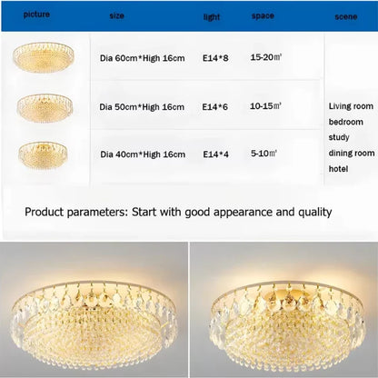 Crystal LED Ceiling Chandelier, Gold