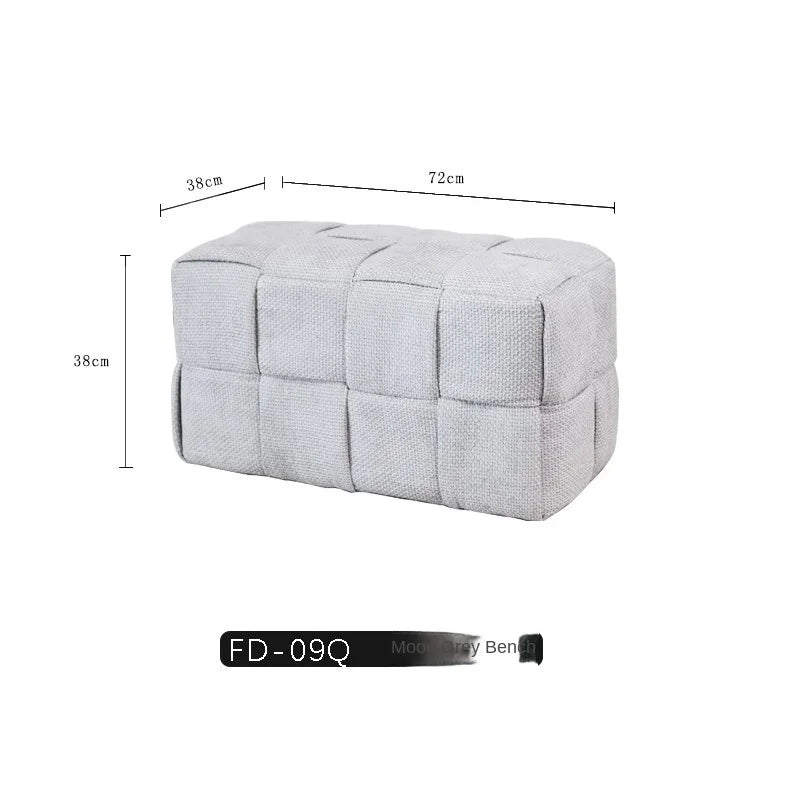 Upholstered Woven Bench Stool, Single or Double