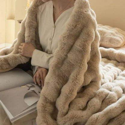 Plush Faux Fur Throw Blanket, Winter Warmth