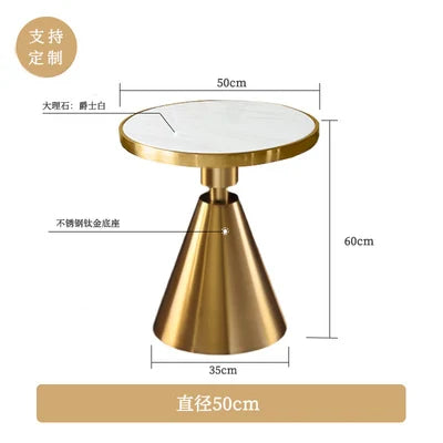 Round Marble Coffee Table, Stainless Steel Base