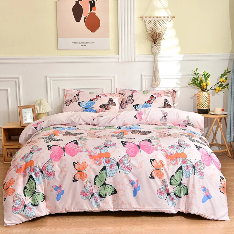 Black and White Duvet Cover Set with Pillowcases