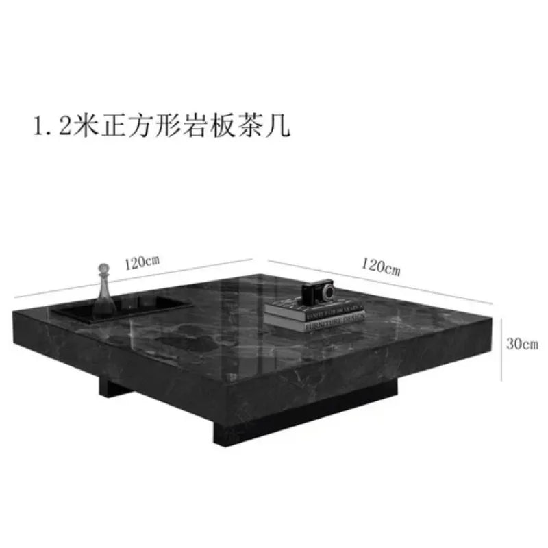 Coffee table with drawer open showing storage