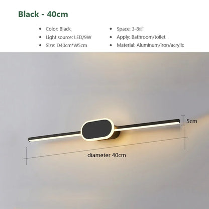 LED Bathroom Mirror Wall Light, Dimmable