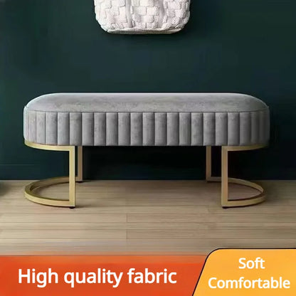 Nordic Fabric Ottoman Bench, Entryway