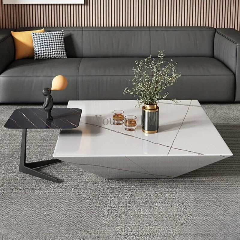 Close-up of marble finish tabletop