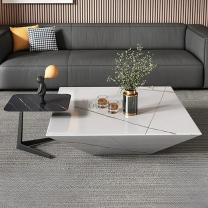 Close-up of marble finish tabletop