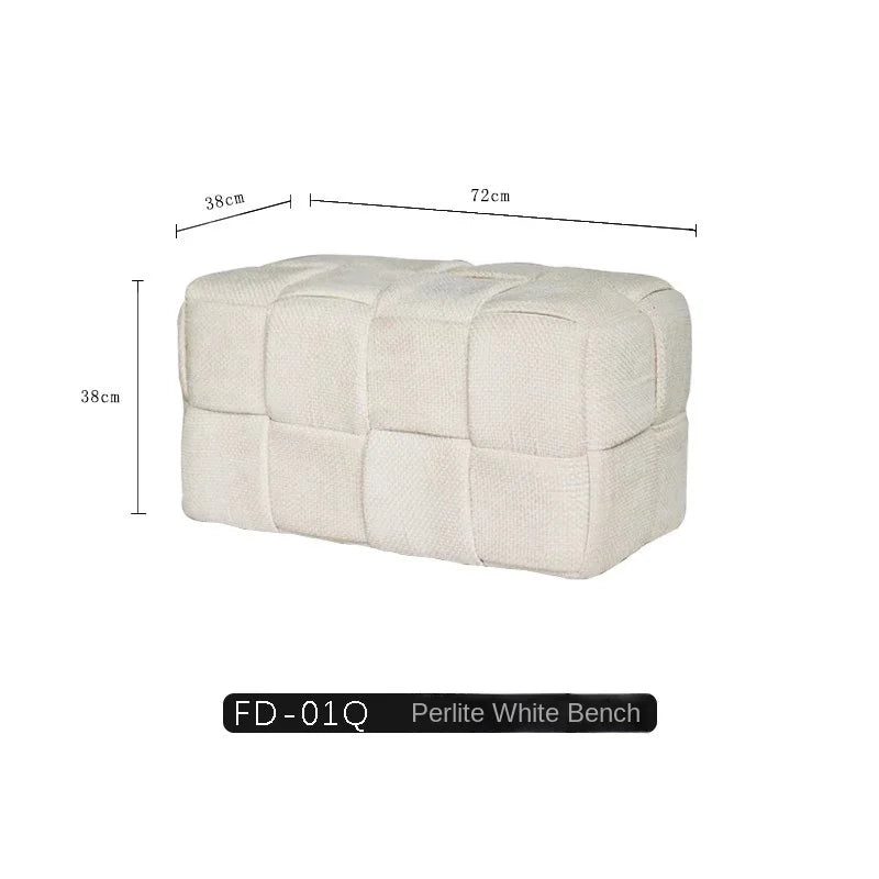 Upholstered Woven Bench Stool, Single or Double