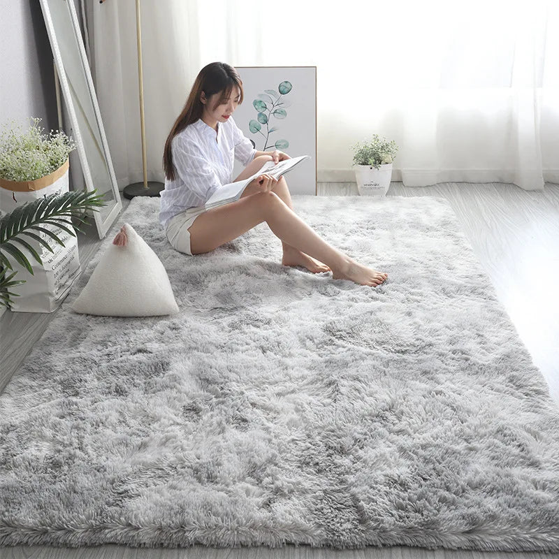Close-up of soft plush rug texture