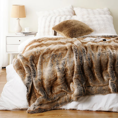 Soft Faux Fur Throw Blanket, 3 Colors
