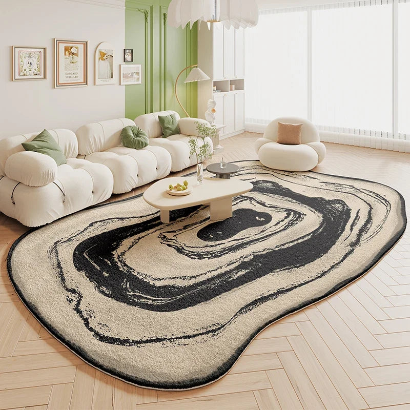 Irregular Plush Area Rug, Waterproof