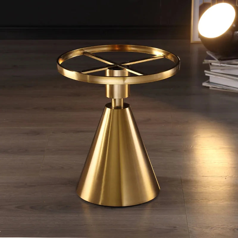 Round Marble Coffee Table, Stainless Steel Base