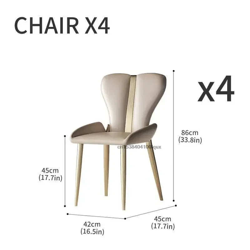 Marble Dining Table and Chair Set