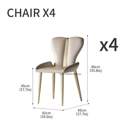Marble Dining Table and Chair Set