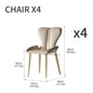 Marble Dining Table and Chair Set