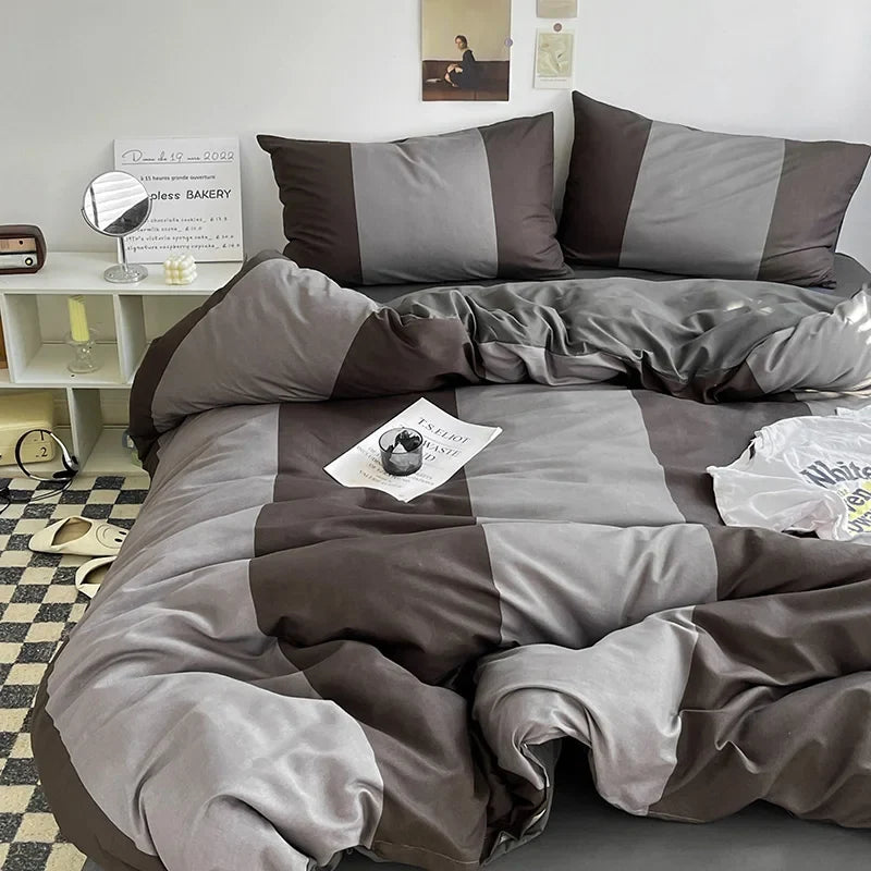 Striped Duvet Cover Set with Pillowcases