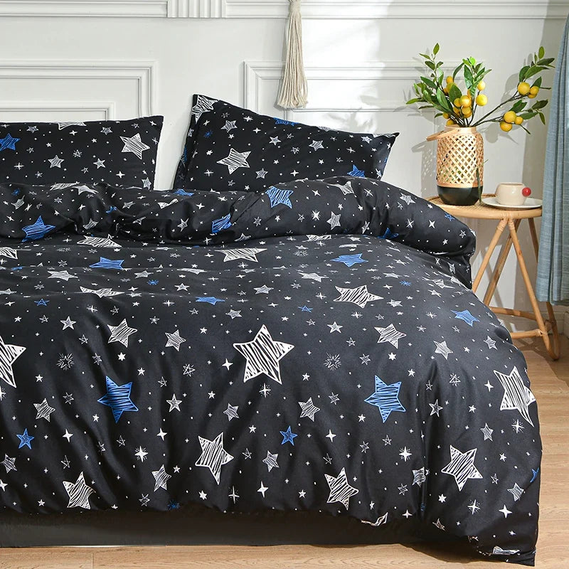 Black and White Duvet Cover Set with Pillowcases