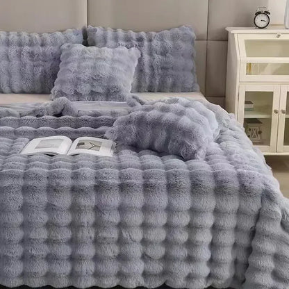 Plush Faux Fur Throw Blanket, Winter Warmth