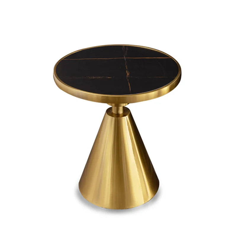 Round Marble Coffee Table, Stainless Steel Base
