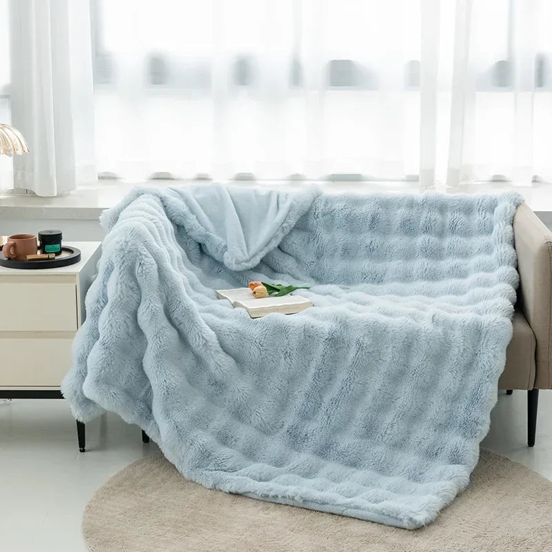 Plush Faux Fur Throw Blanket, Winter Warmth
