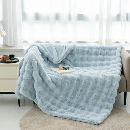 Plush Faux Fur Throw Blanket, Winter Warmth