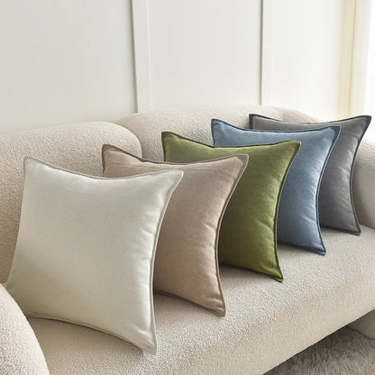 Stack of throw pillow covers in assorted colors