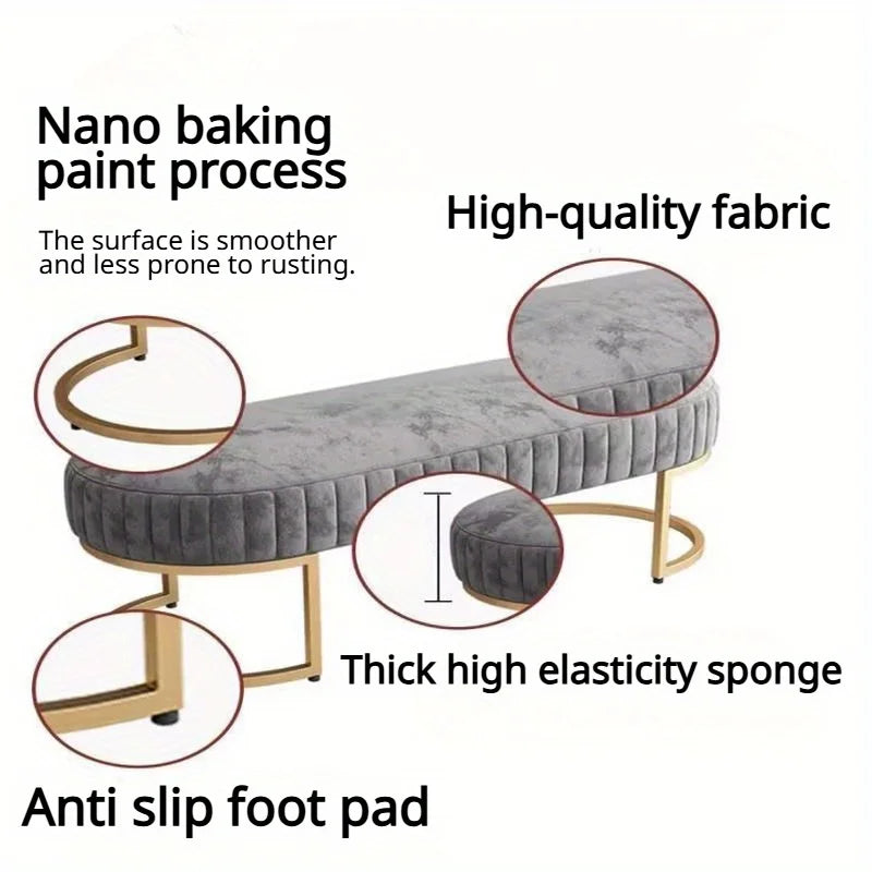 Nordic Fabric Ottoman Bench, Entryway