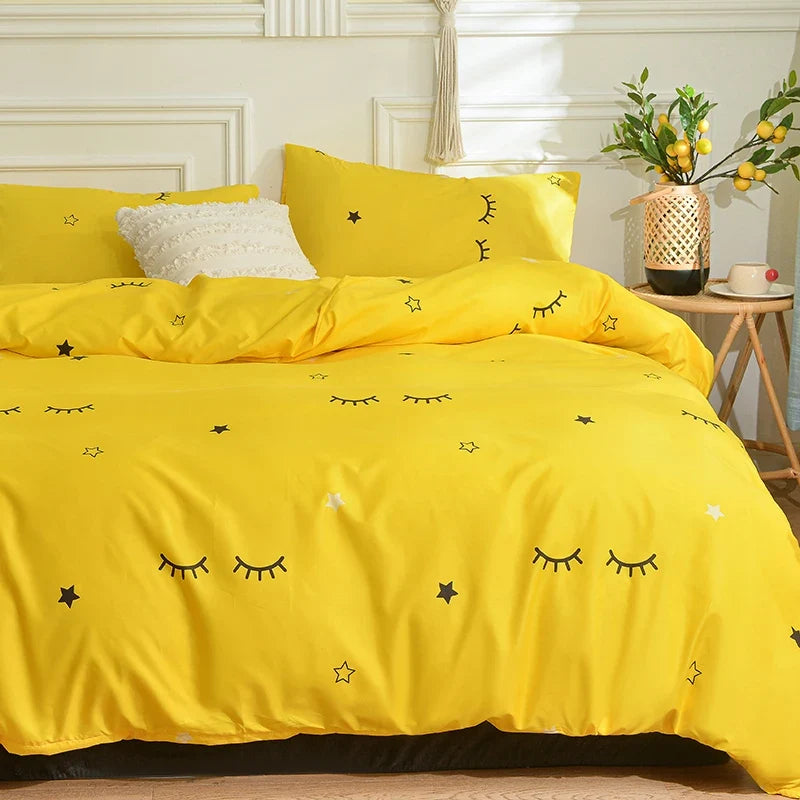 Black and White Duvet Cover Set with Pillowcases