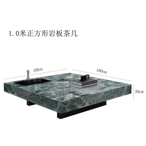 Marble Top Coffee Table, Stainless Steel Base