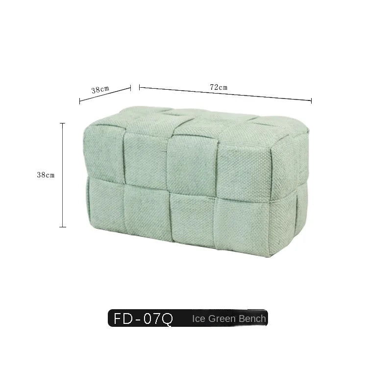 Upholstered Woven Bench Stool, Single or Double