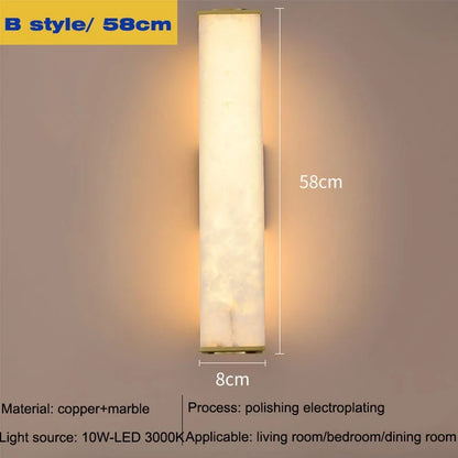 Marble and Copper LED Wall Sconce, Gold