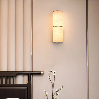 LED wall sconce glowing in hallway setting