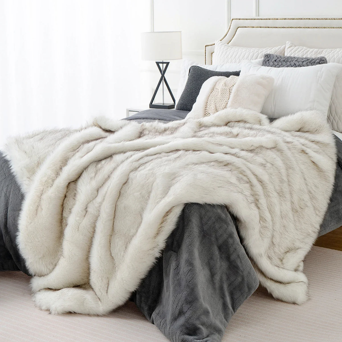 Soft Faux Fur Throw Blanket, 3 Colors