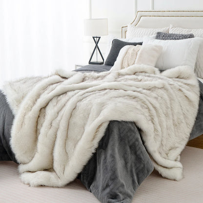 Soft Faux Fur Throw Blanket, 3 Colors
