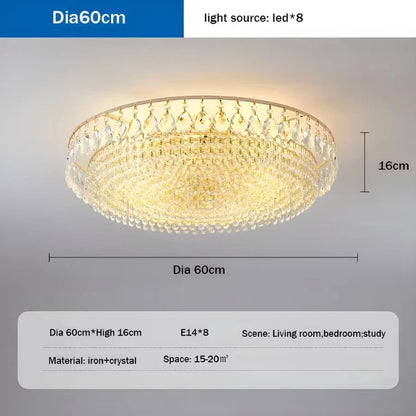 Crystal LED Ceiling Chandelier, Gold