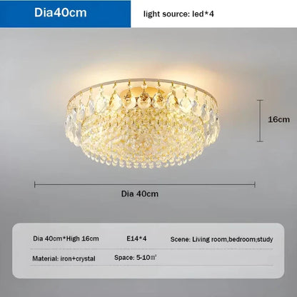 Crystal LED Ceiling Chandelier, Gold