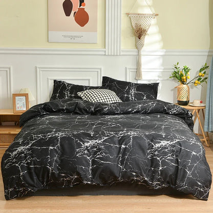 Black and White Duvet Cover Set with Pillowcases