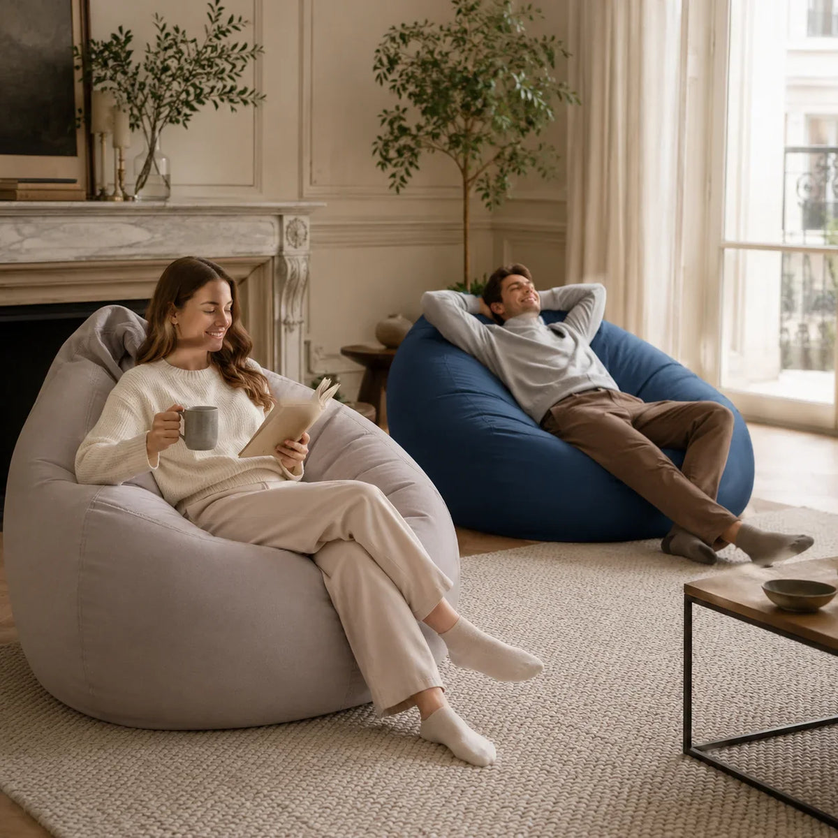 L Shape Sectional Sofa, Cream White Cloud Design