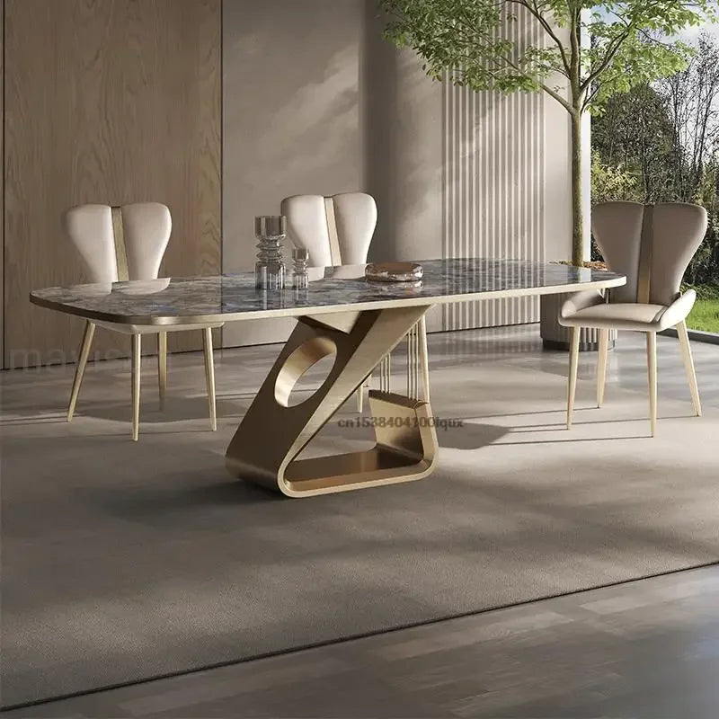 Marble dining table with matching chairs