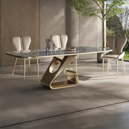 Marble dining table with matching chairs