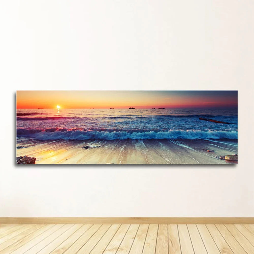 Seascape Canvas Wall Art, Unframed Beach Print