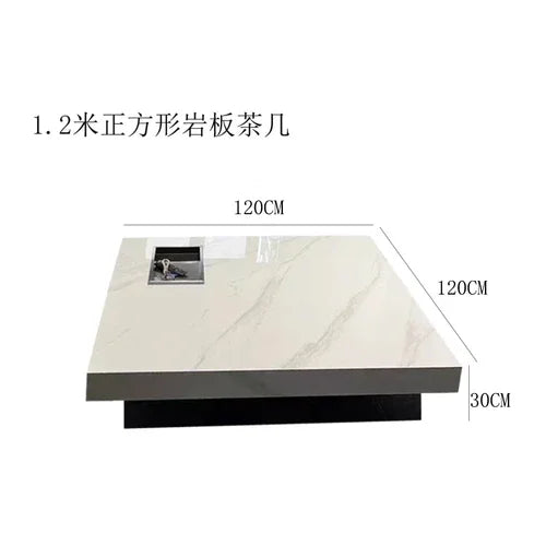 Marble Top Coffee Table, Stainless Steel Base