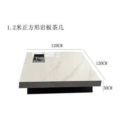 Marble Top Coffee Table, Stainless Steel Base