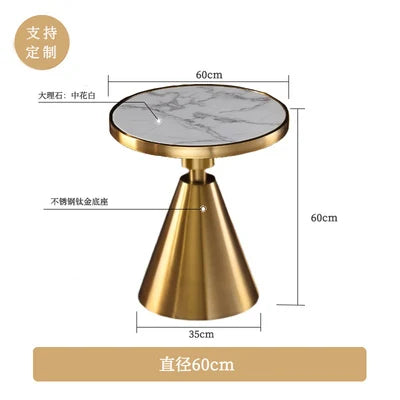 Round Marble Coffee Table, Stainless Steel Base