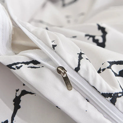 Black and White Duvet Cover Set with Pillowcases