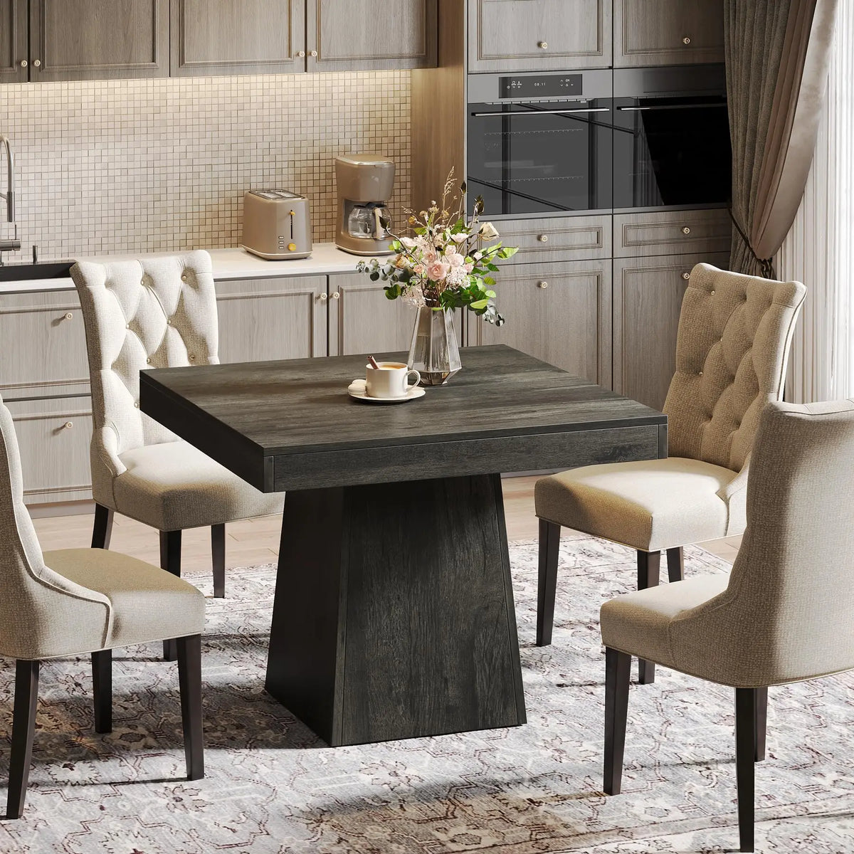 Square Farmhouse Dining Table for 4