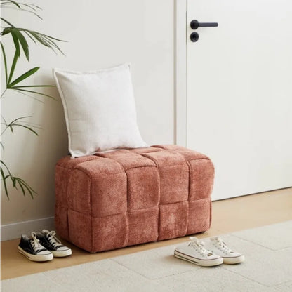 Upholstered Woven Bench Stool, Single or Double